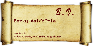 Berky Valéria névjegykártya